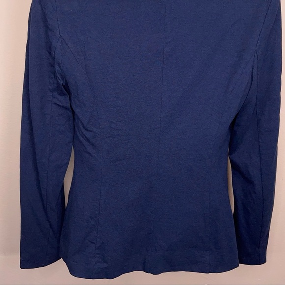 Small Company Ellen Tracy Blue Stretch Lined Blazer Womens Button Closure - Picture 5 of 14
